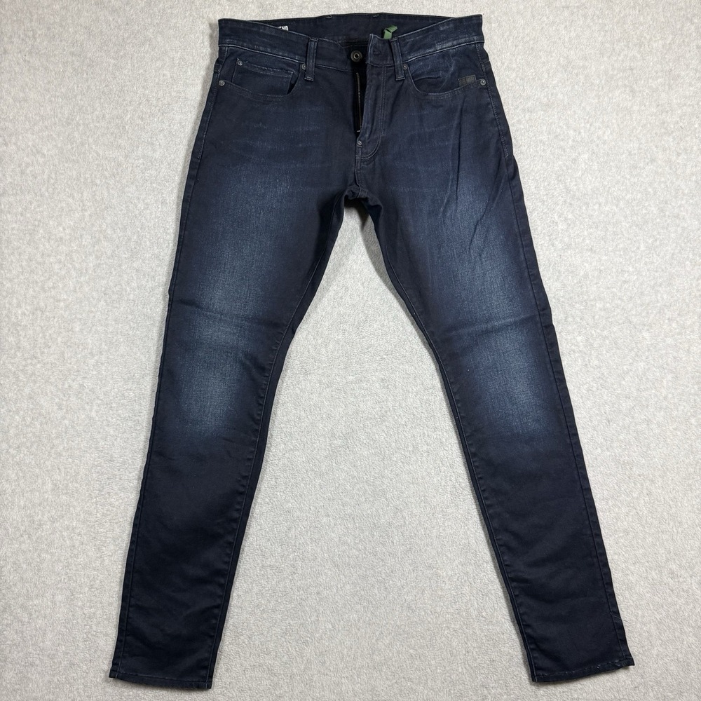 G-Star Raw Jeans Mens 32x32 Blue Dark Wash REVEND SKINNY Stretch Denim EUC